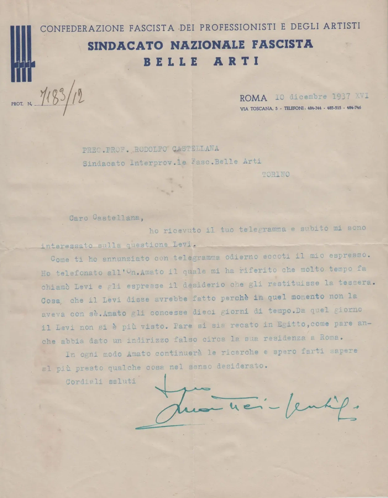 Lettera a Castellana