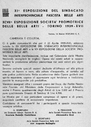 Esposizione Sindacato Interprovinciale Fascista Belle Arti