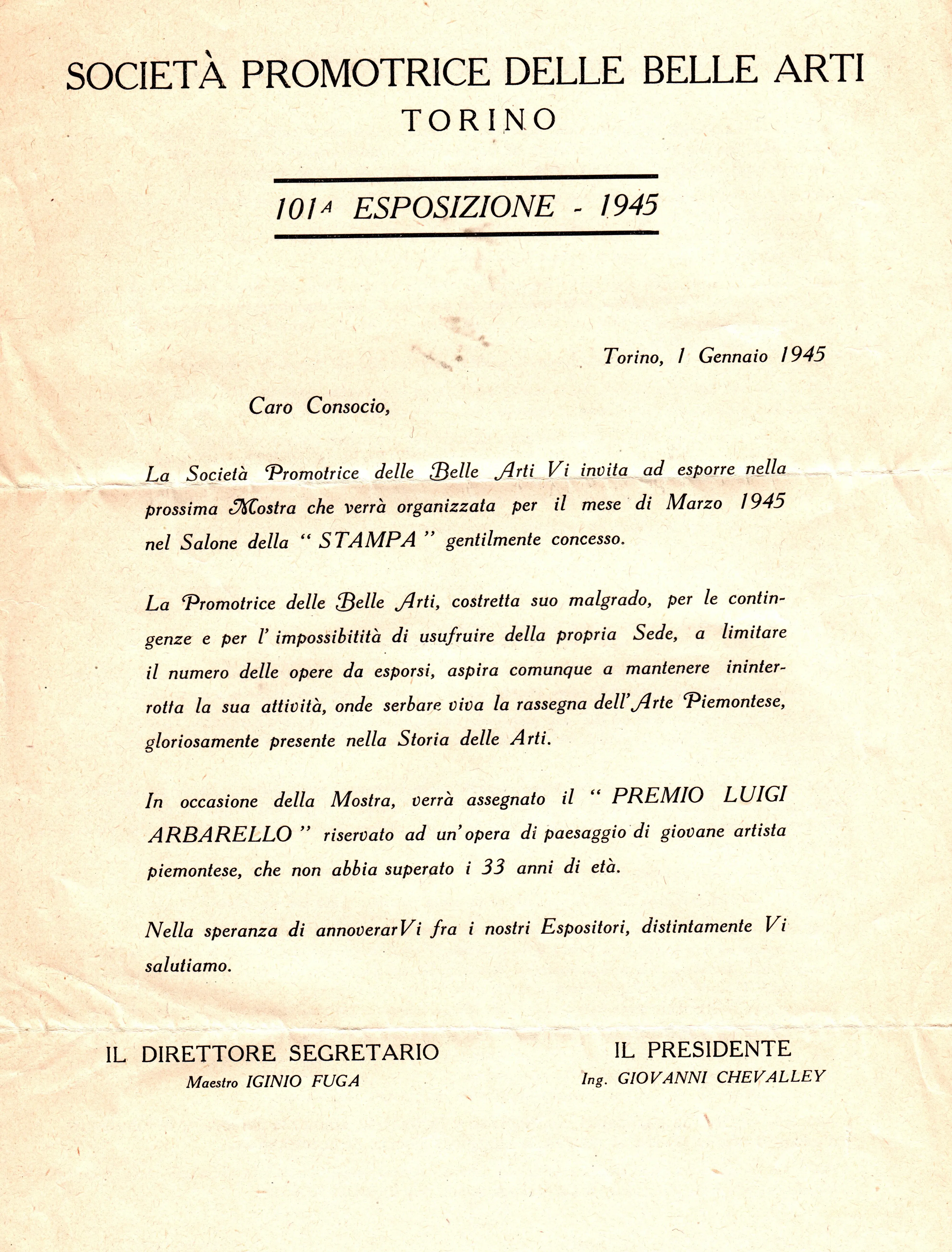 Indizione Mostra