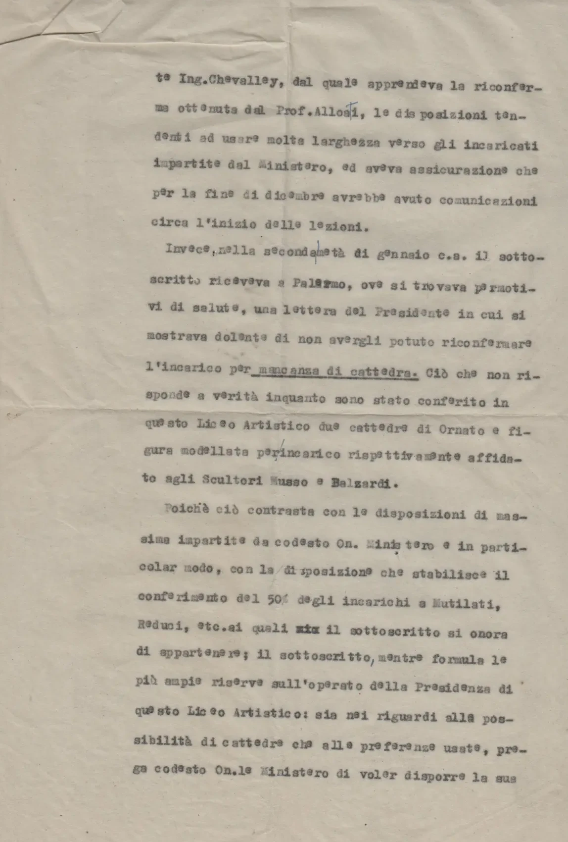 Lettera ministero