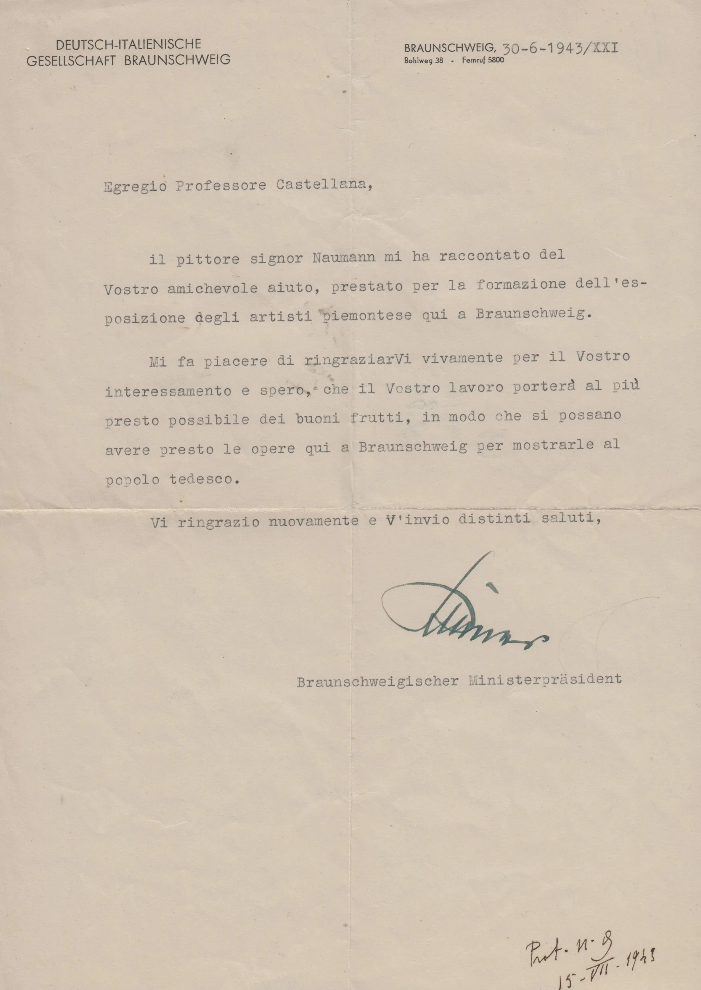 Lettera ringraziamento